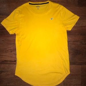 Men’s Hollister Deep Yellow Curved Hem Shirt